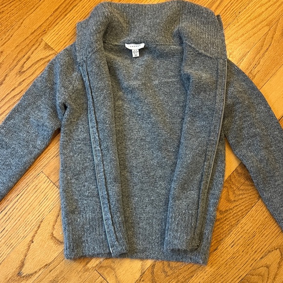 Topshop Charcoal gray Knit Sweater zippered cardigan XS - Picture 5 of 5